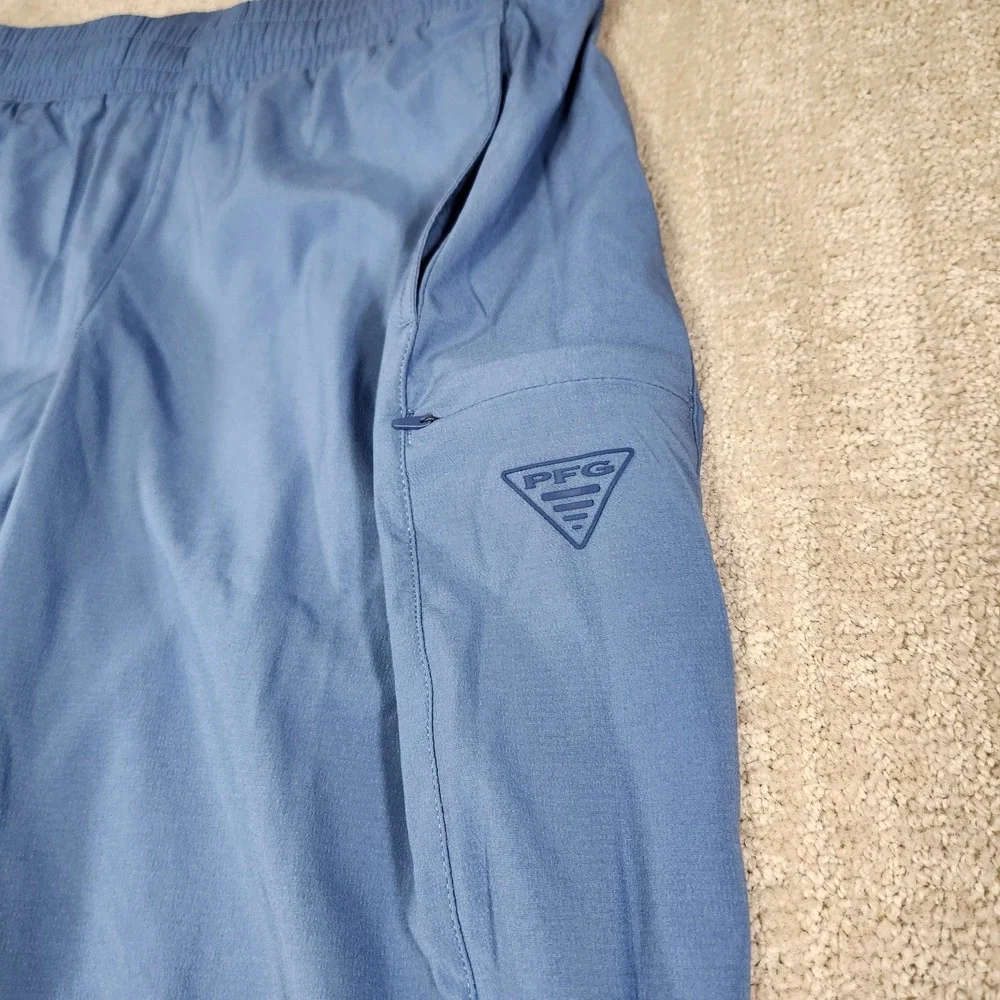 Columbia PFG Pants Men Medium Uncharted Joggers Stretch Woven Blue Outdoor NEW